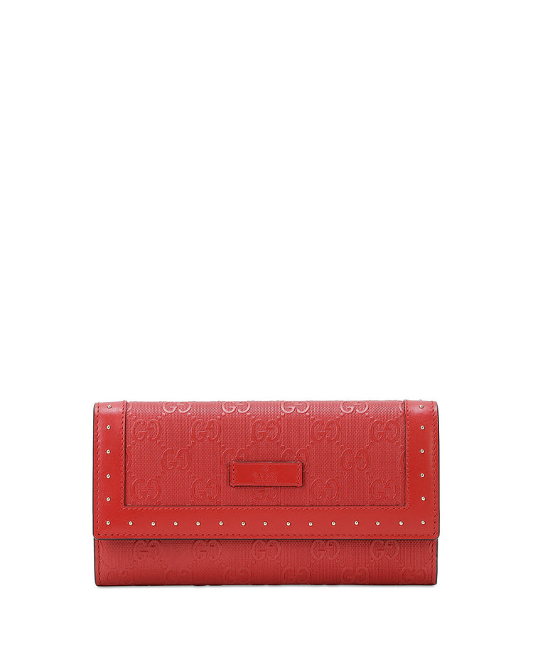 Double G Leather Studded Long Wallet Wallet