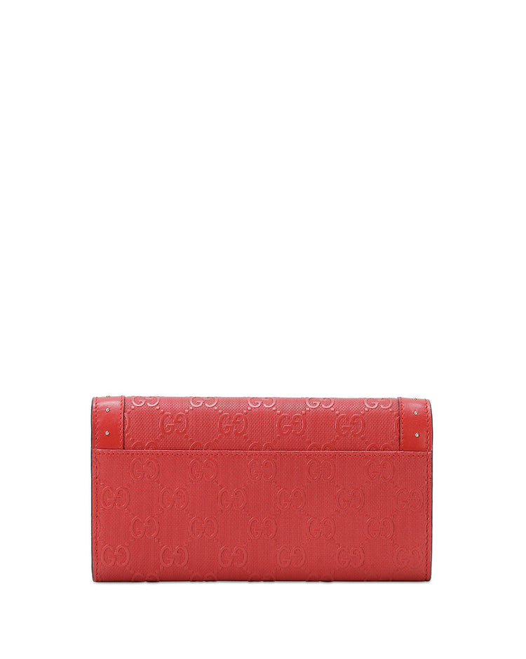 Double G Leather Studded Long Wallet Wallet