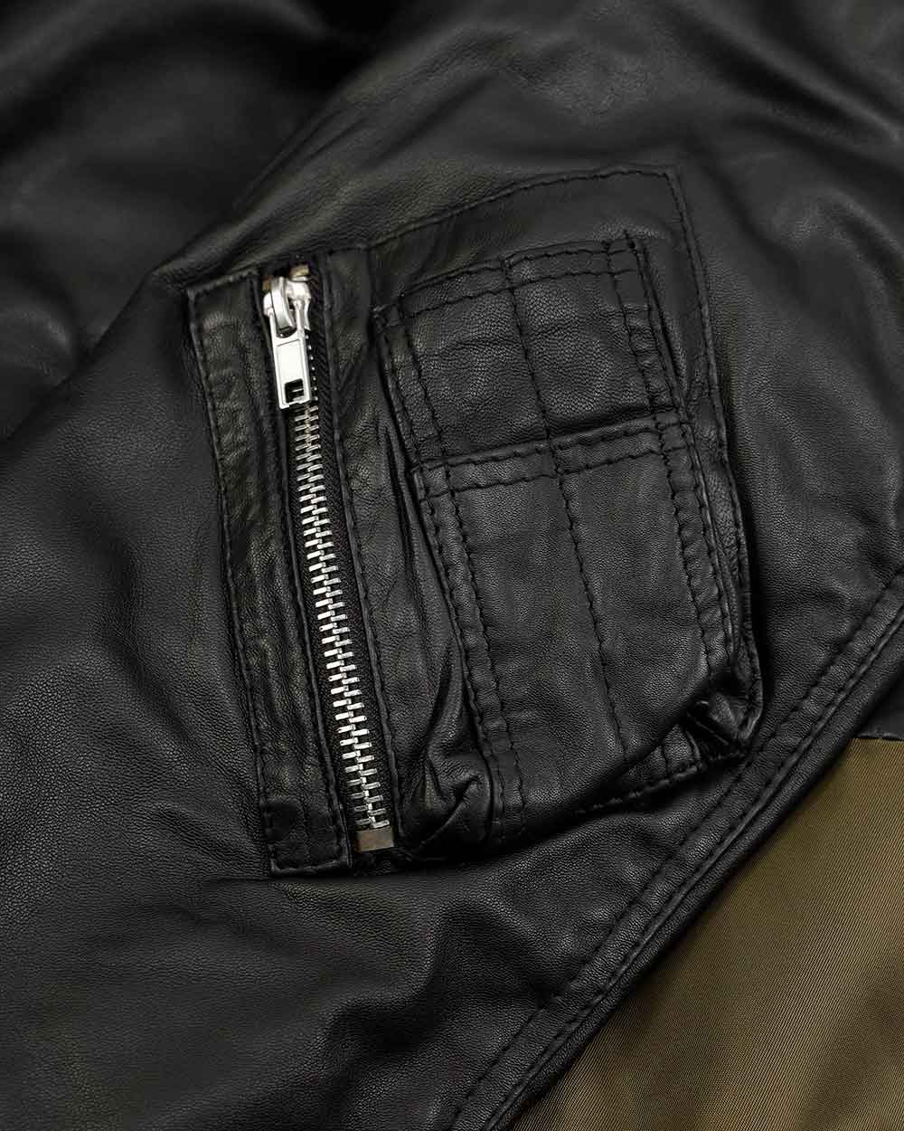 Bomber Leather Jacket - ISSI Outlet