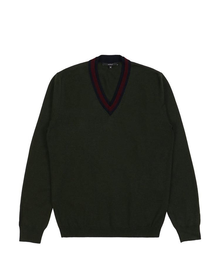 Wool Long-Sleeves V-Neck Sweater