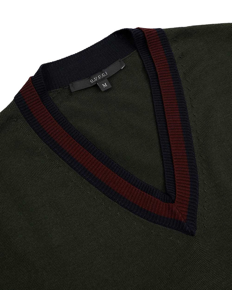 Wool Long-Sleeves V-Neck Sweater