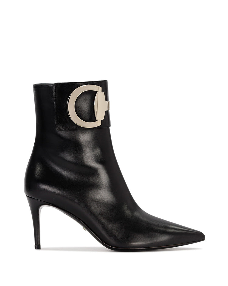 Leather High Heel Ankle Boots