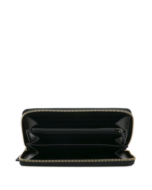 GG Logo Print Zip Around Leather Long Wallet