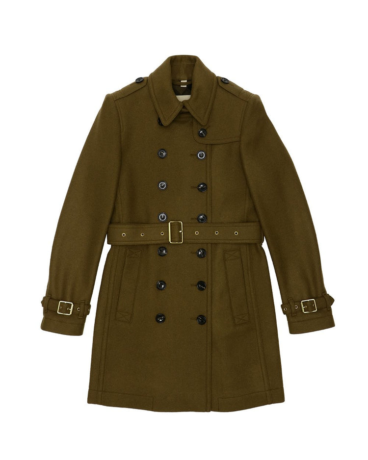 Mid-Length Double-Breasted Trench Coat