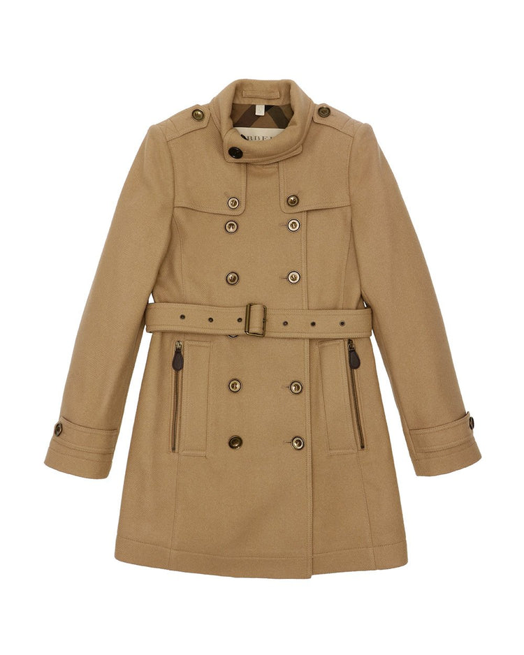 Mid-Length Double-Breasted Trench Coat