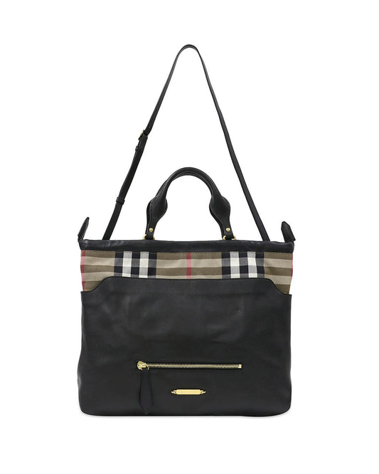 Calf Leather Classic Plaid Big Crush Tote - ISSI Outlet