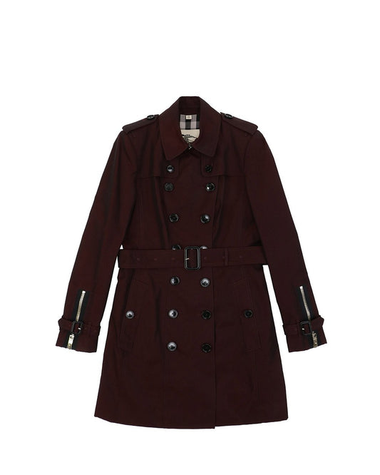 Double-Breasted Mid-Length Trench Coat
