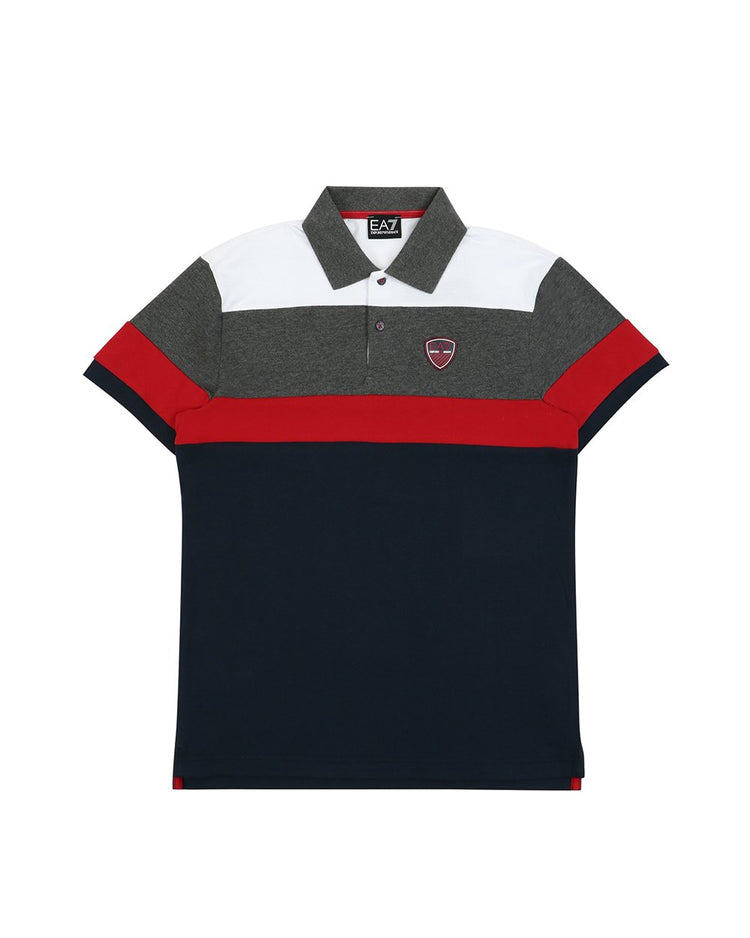Panelled Cotton Short Sleeves Polo Shirt
