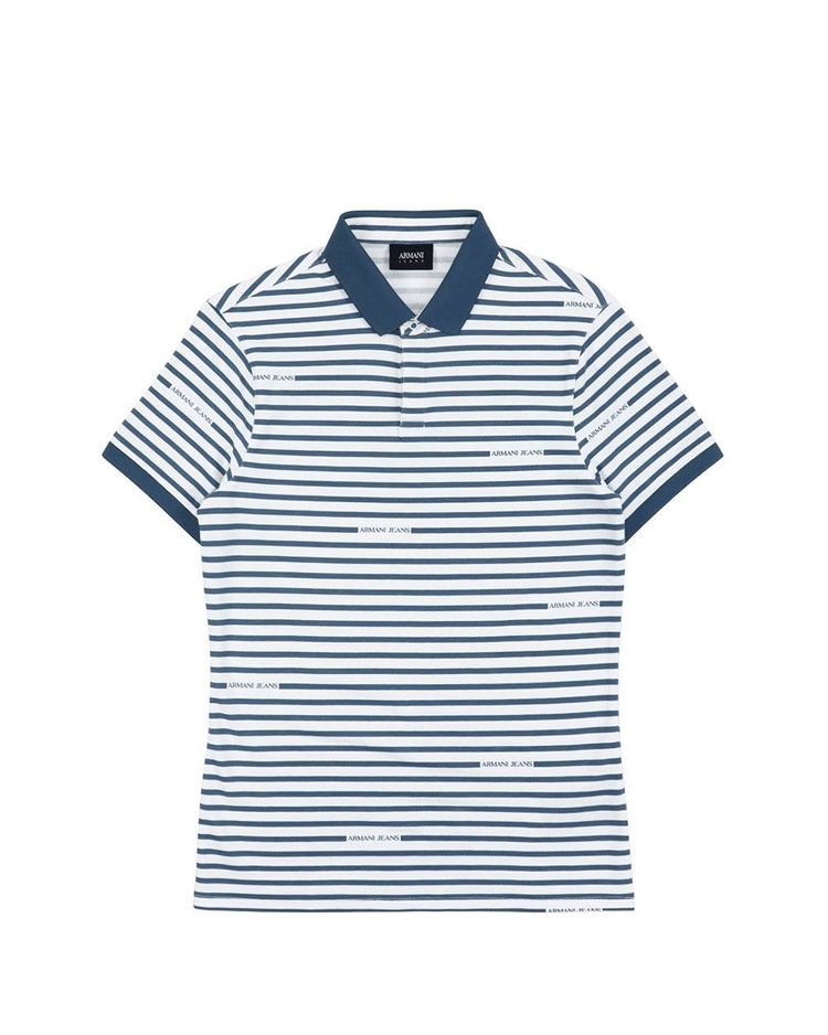 Logo Stripe Short Sleeves Polo Shirt