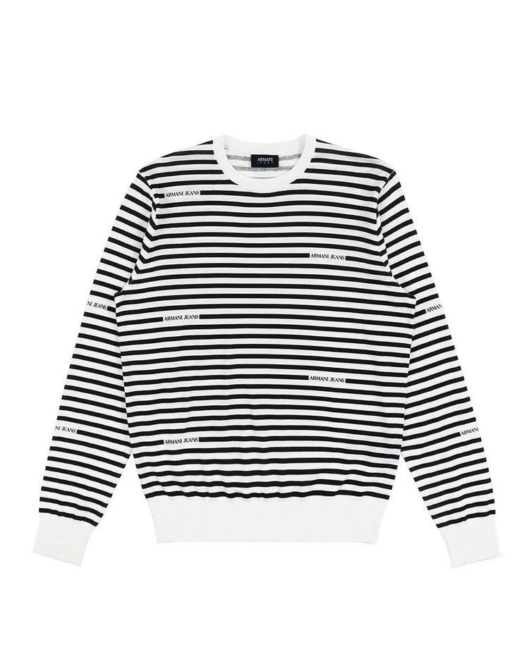Cotton Striped Round Neck Knitwear - ISSI Outlet