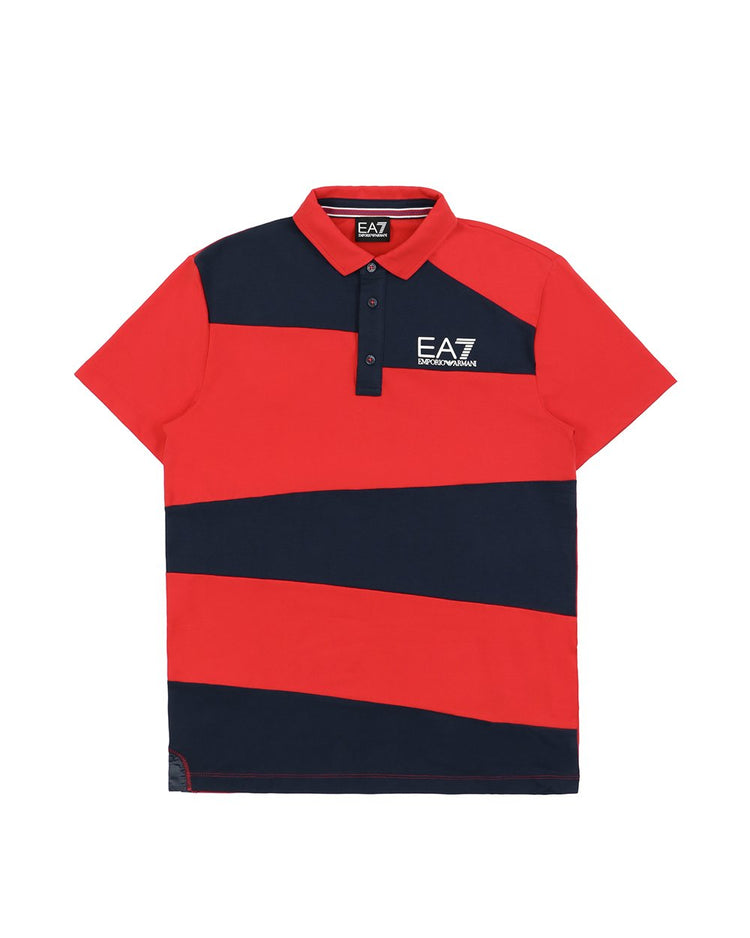 Panelled Cotton Short Sleeves Polo Shirt