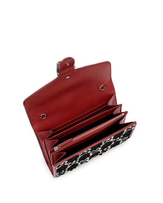 GG Supreme Dionysus wallet on chain - Black Tweed (401231HS8AN)