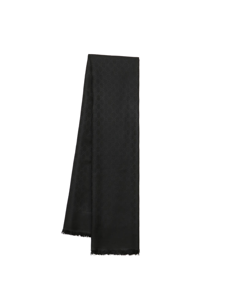 Gucci Silk Wool GG Jacquard Shawl