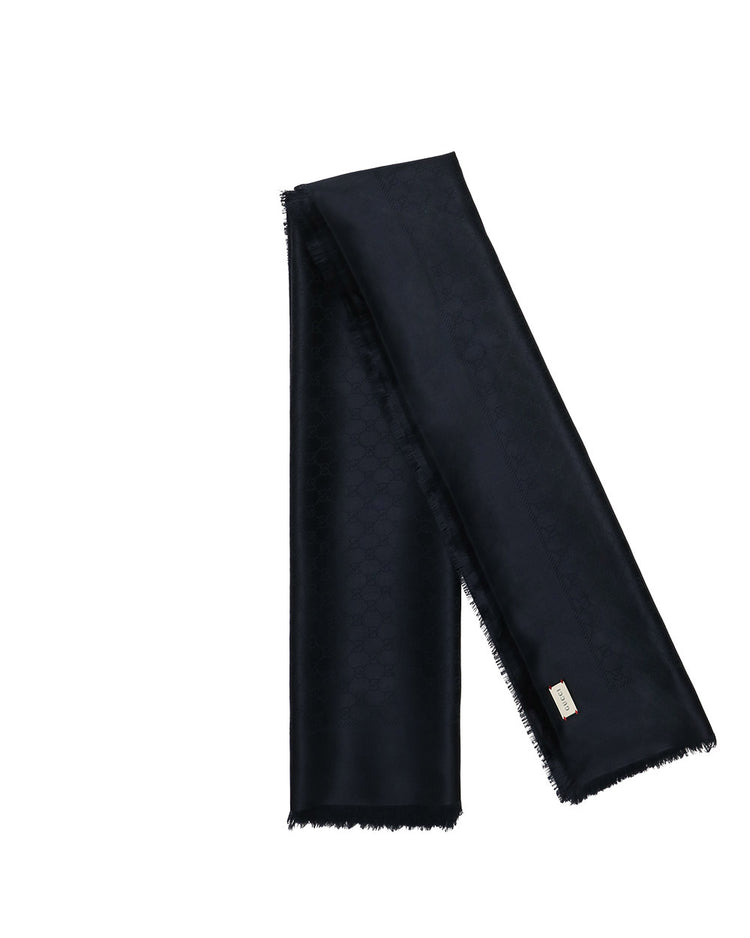 Gucci Silk Wool GG Jacquard Shawl