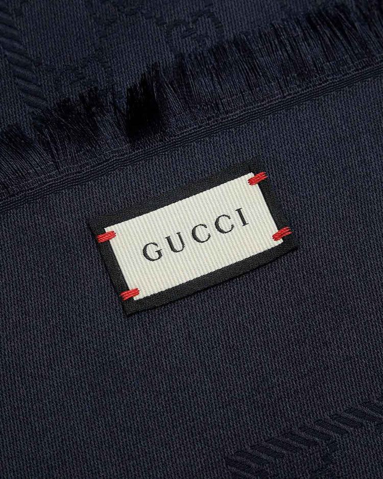 Gucci Silk Wool GG Jacquard Shawl