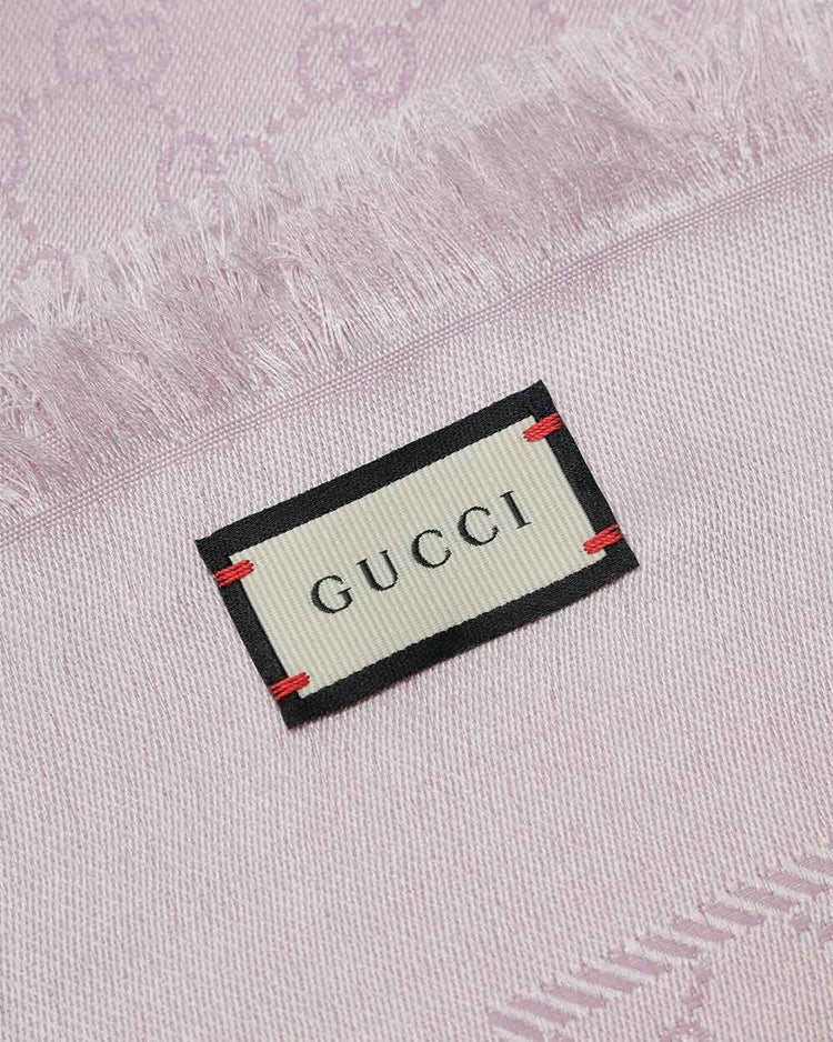 Gucci Silk Wool GG Jacquard Shawl