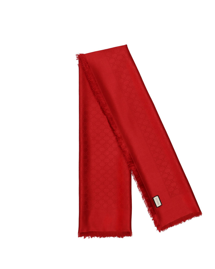 Gucci Silk Wool GG Jacquard Shawl