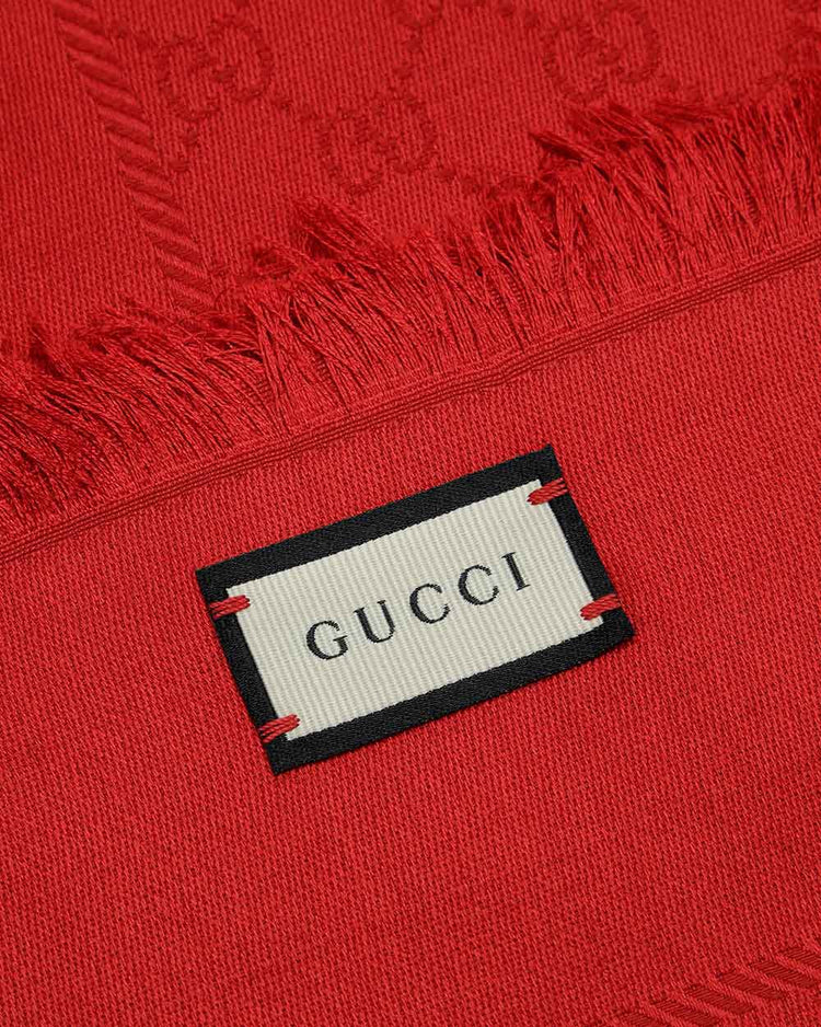 Gucci Silk Wool GG Jacquard Shawl