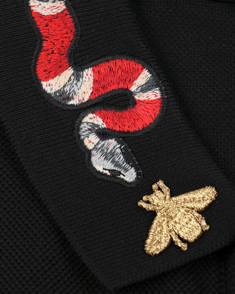 Coral Snake Embroidered Polo Shirt