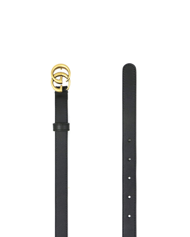 Double G Buckle Leather Belt