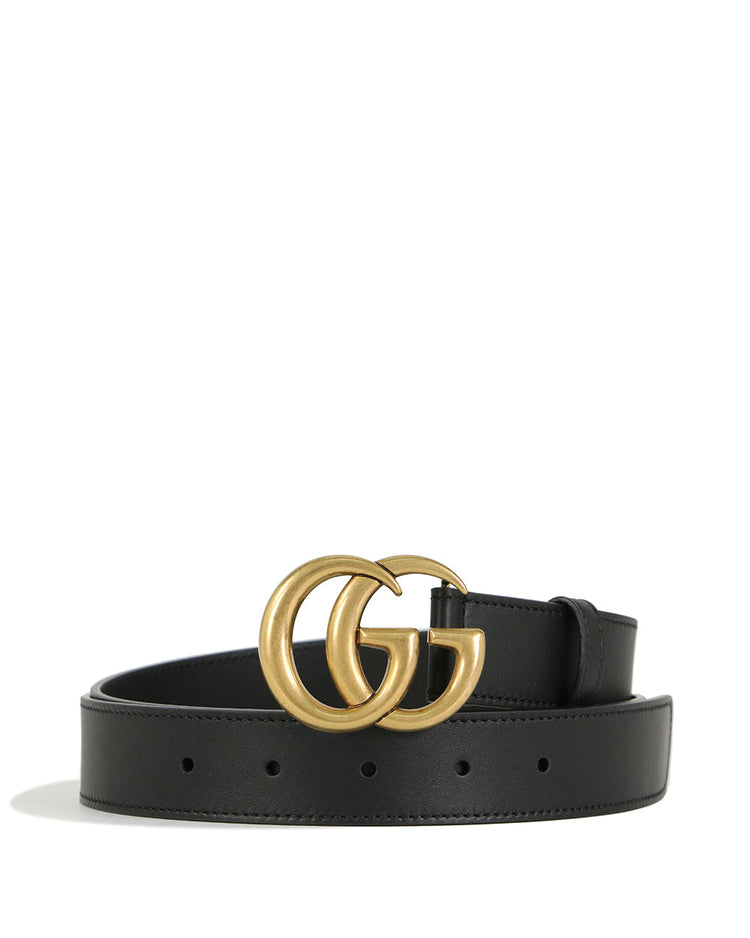 Double G Buckle Leather Belt