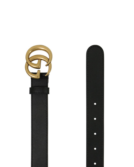 Double G Buckle Leather Belt