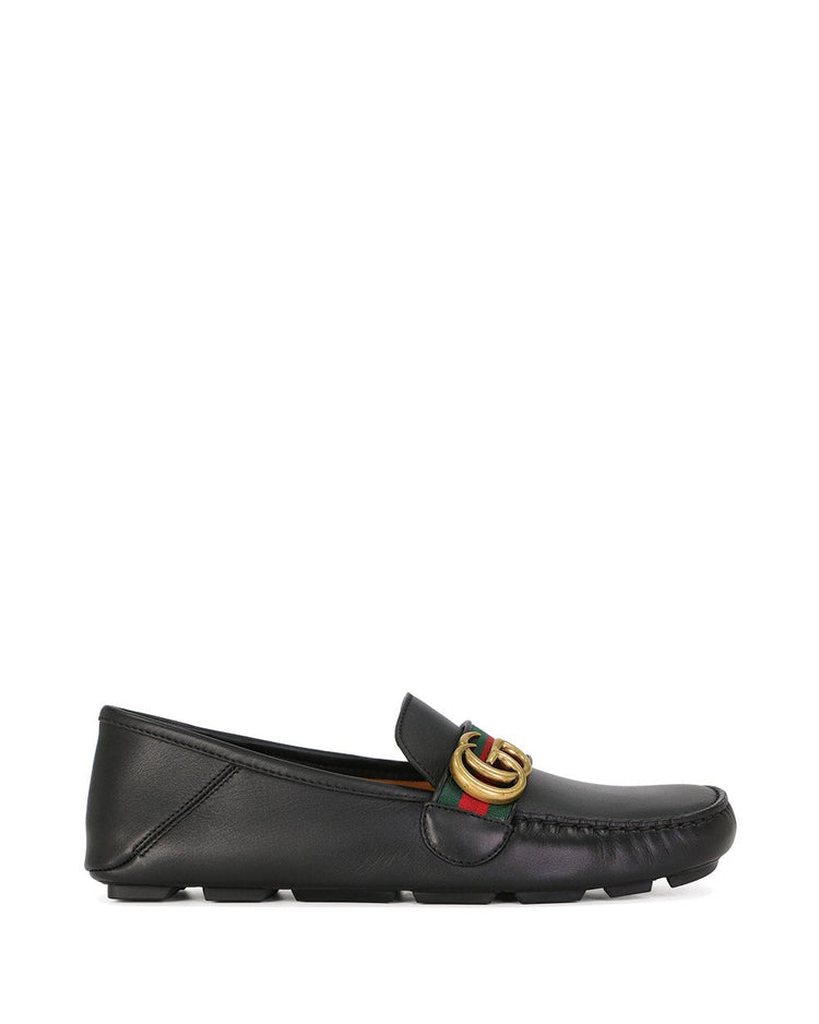 Gucci Leather driver with Web GG Loafers