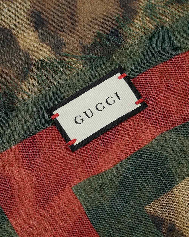 動物印花真絲圍巾