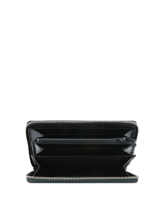 Signature Embossed Leather Zip Wallet
