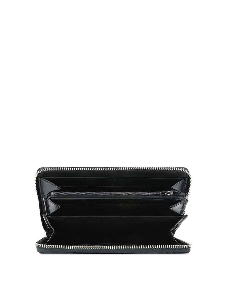 Signature Embossed Leather Zip Wallet