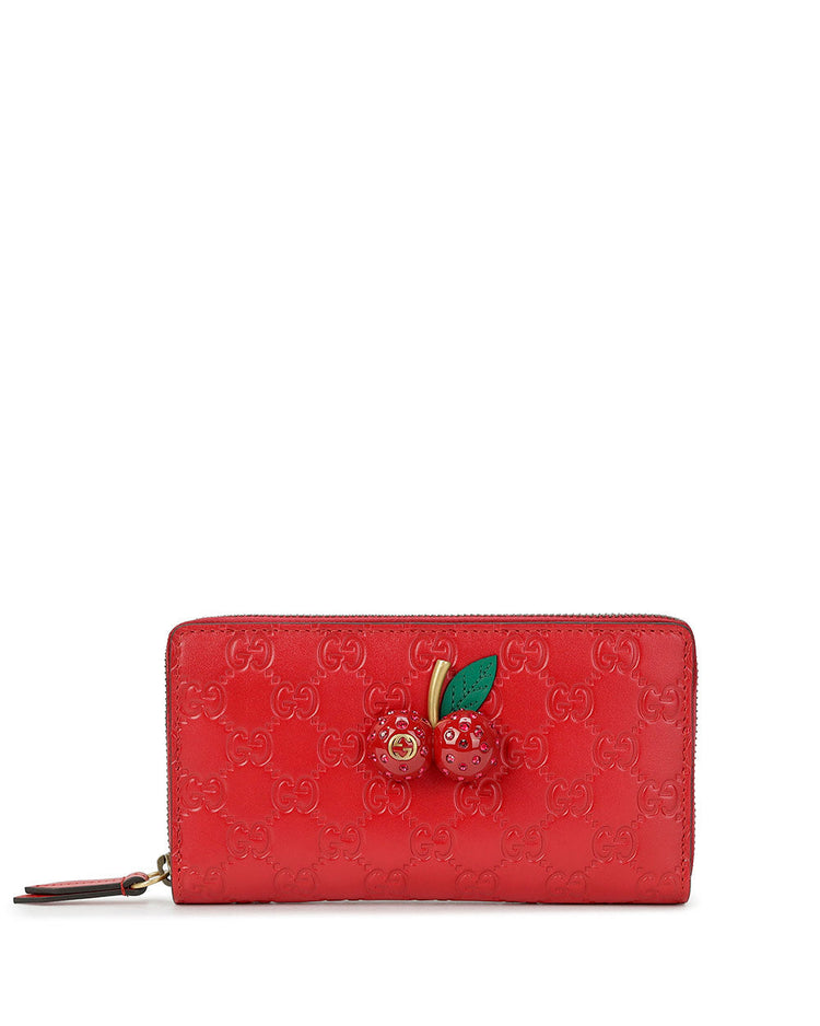 Cherry Double G Embossed Wallet