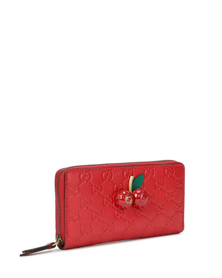 Cherry Double G Embossed Wallet