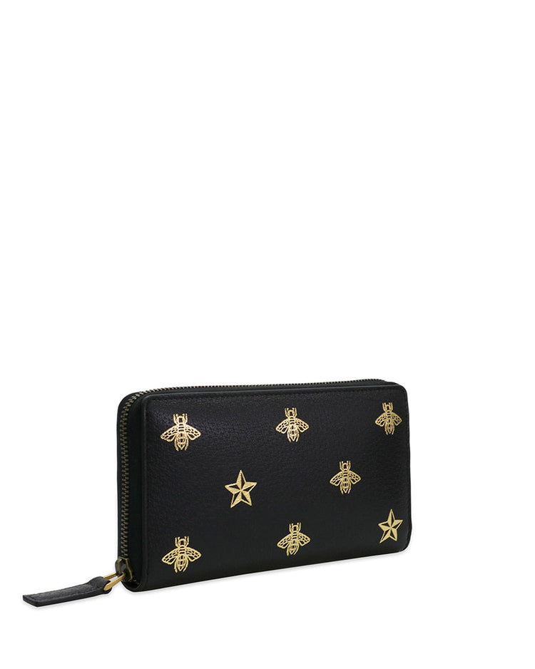 Bee Star leather zip around wallet