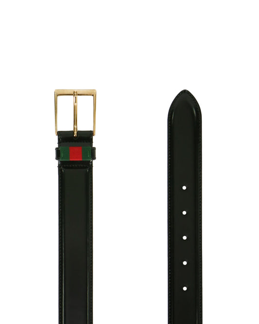Leather belt with Web