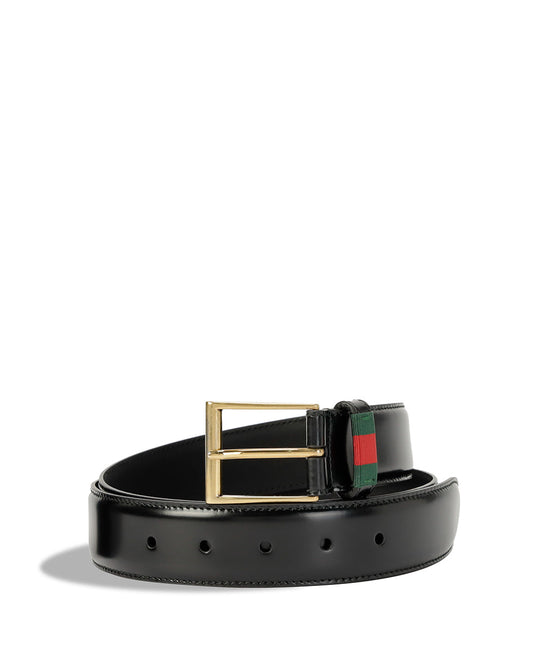 Leather belt with Web