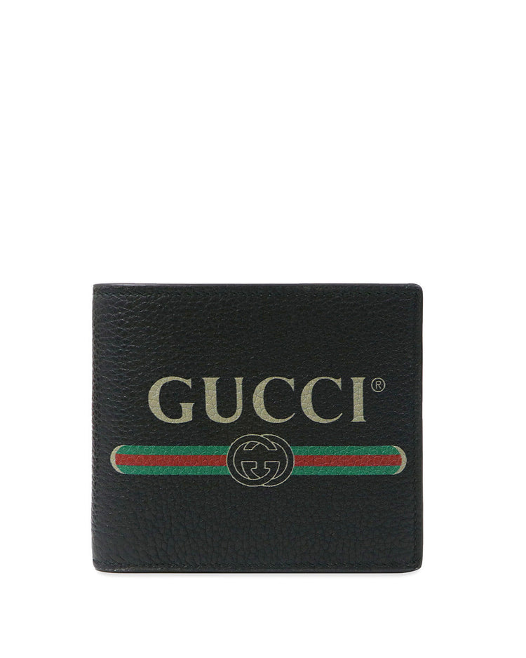 Gucci Print Leather Bi-fold Wallet