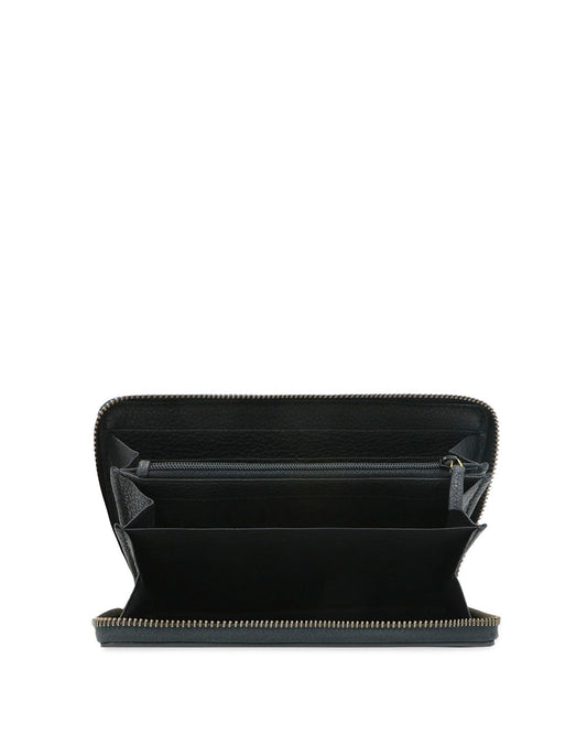 Print Leather Zip Around Wallet