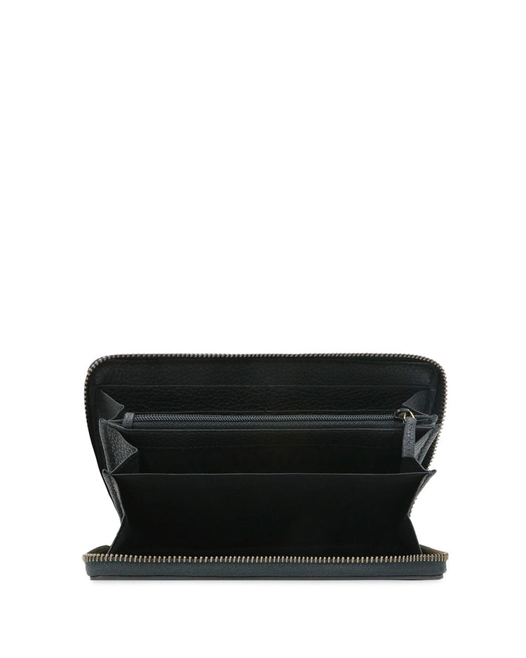 Print Leather Zip Around Wallet