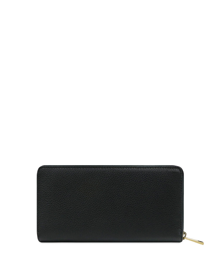 Print Leather Zip Around Wallet