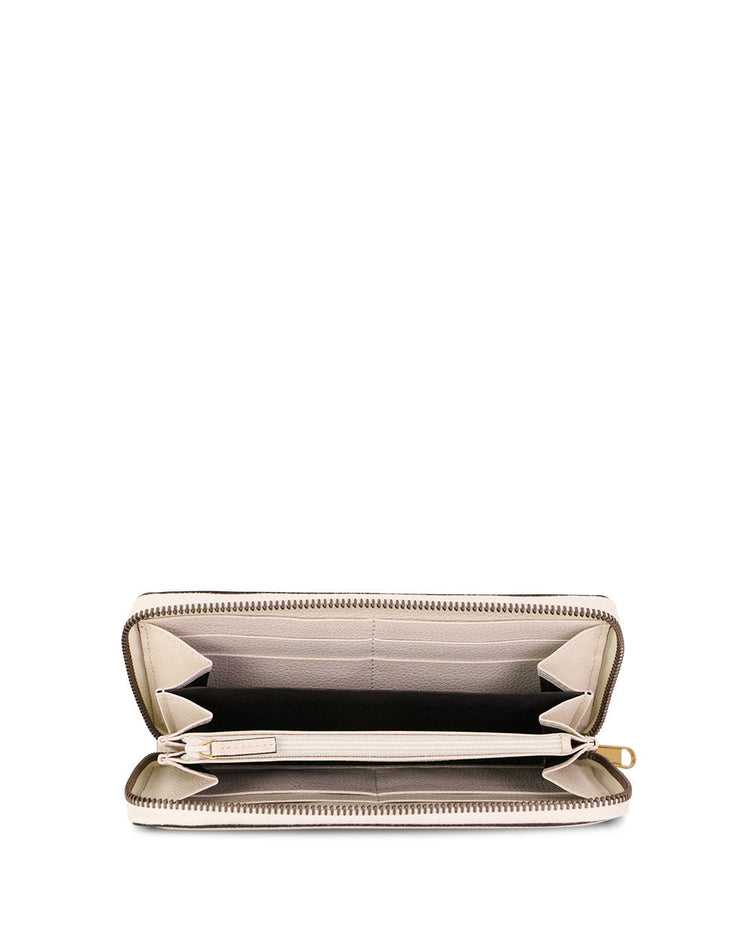 Print Leather Zip Around Wallet