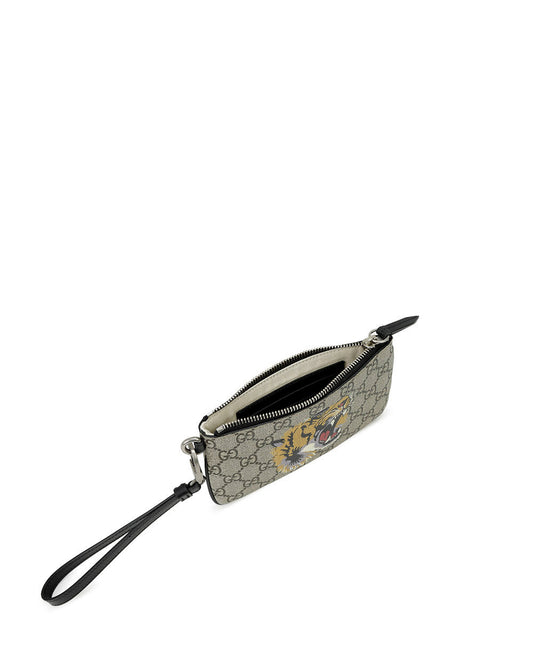 老虎印花 GG Supreme PVC 手拿包