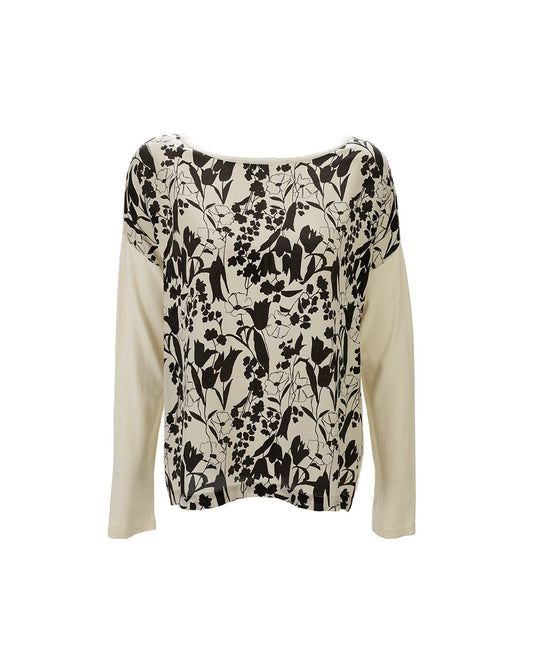 Patterned Long Sleeve Crew Neck Sweater