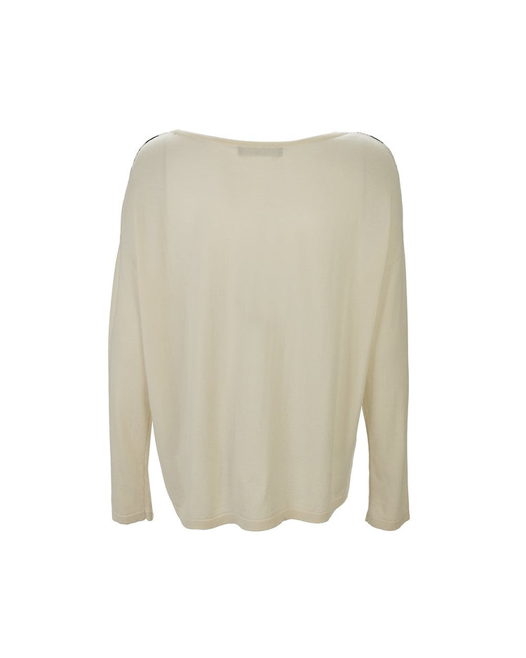 Patterned Long Sleeve Crew Neck Sweater