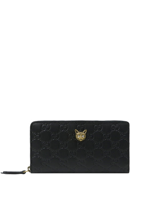 Signature Zip Around Wallet With Cat