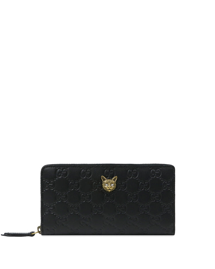 Signature Zip Around Wallet With Cat