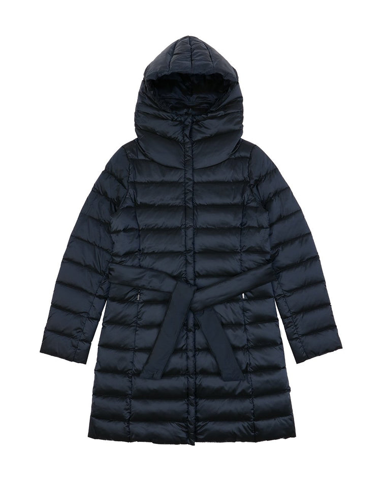 Mid-Length Striped Down Jacket