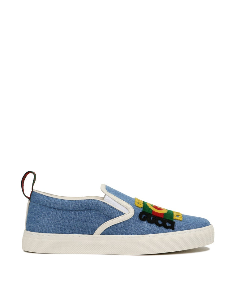 Gucci Dublin Denim Skate Slip-on Sneakers