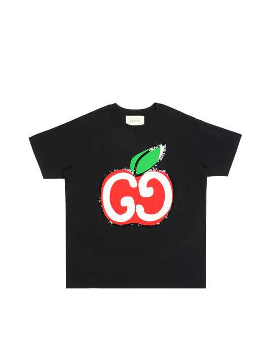 GG Apple Printed Cotton T-Shirt