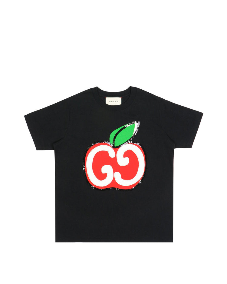 GG Apple Printed Cotton T-Shirt