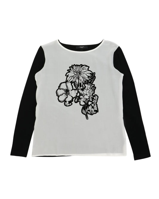 Printed Round Neck Long-Sleeves T-Shirt